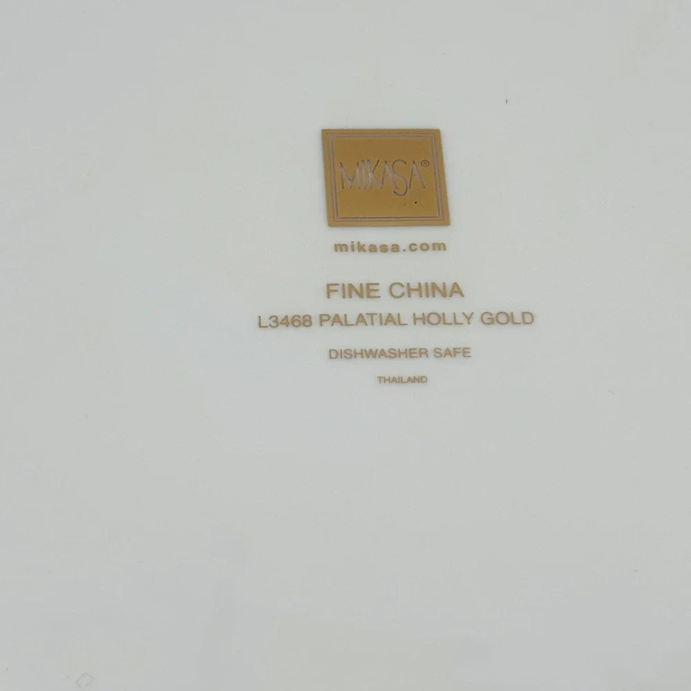 Mikasa Palatial Holly Gold Cake Plate & Server Red Gold Trim Holidays Christmas